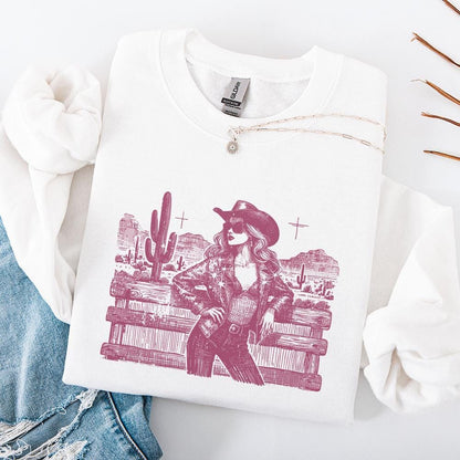 Sassy Cowgirl Western PNG, Retro Sublimation Download - 300 DPI Design
