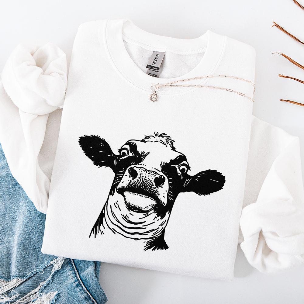 Quirky Cow PNG, Funny Heifer PNG - 300 DPI Design for T-Shirt