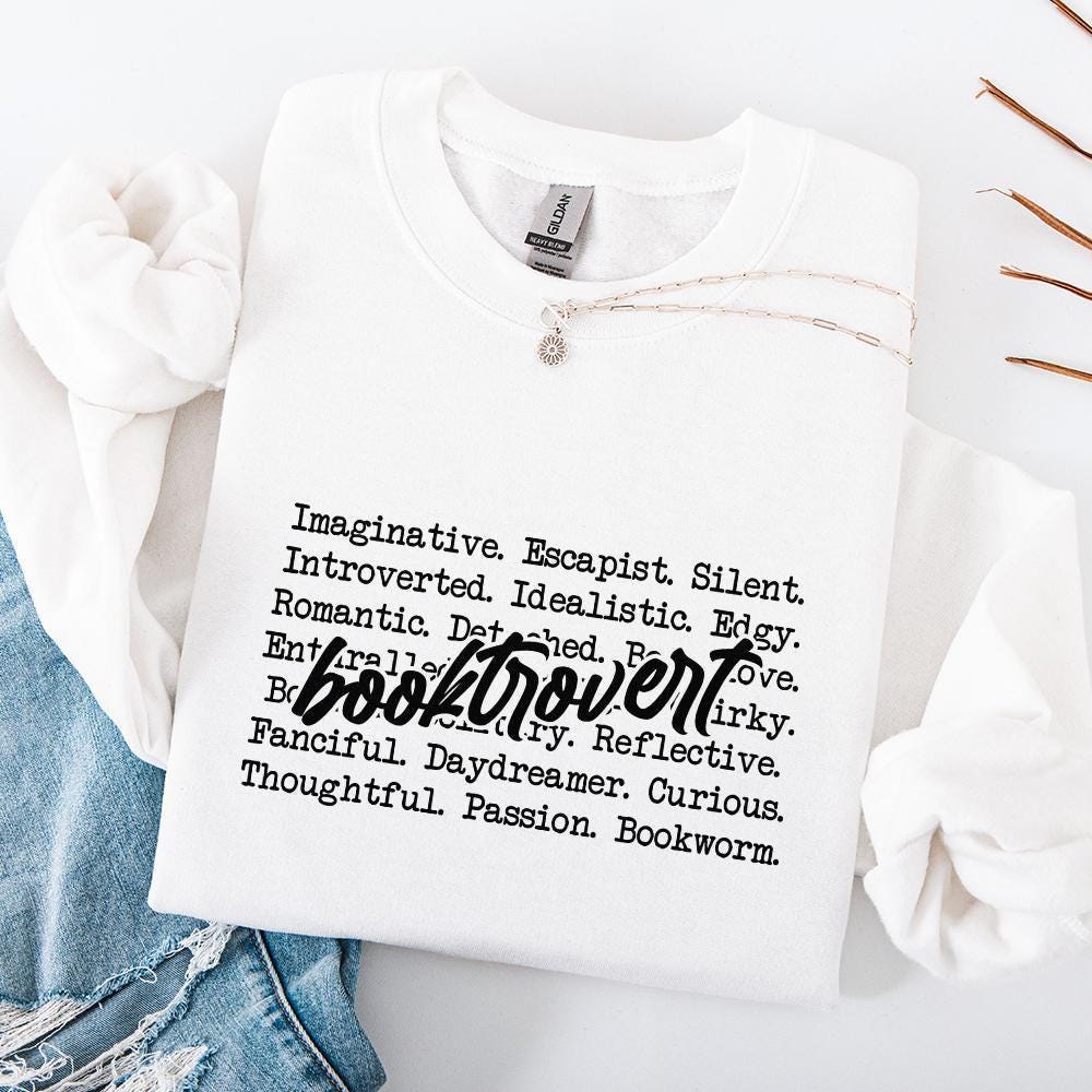 Booktrovert Words PNG, Funny Book Lover - 300 DPI Design for T-Shirt