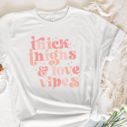 Thick Thighs Love Vibes Retro PNG, Valentine's Day - 300 DPI Design for