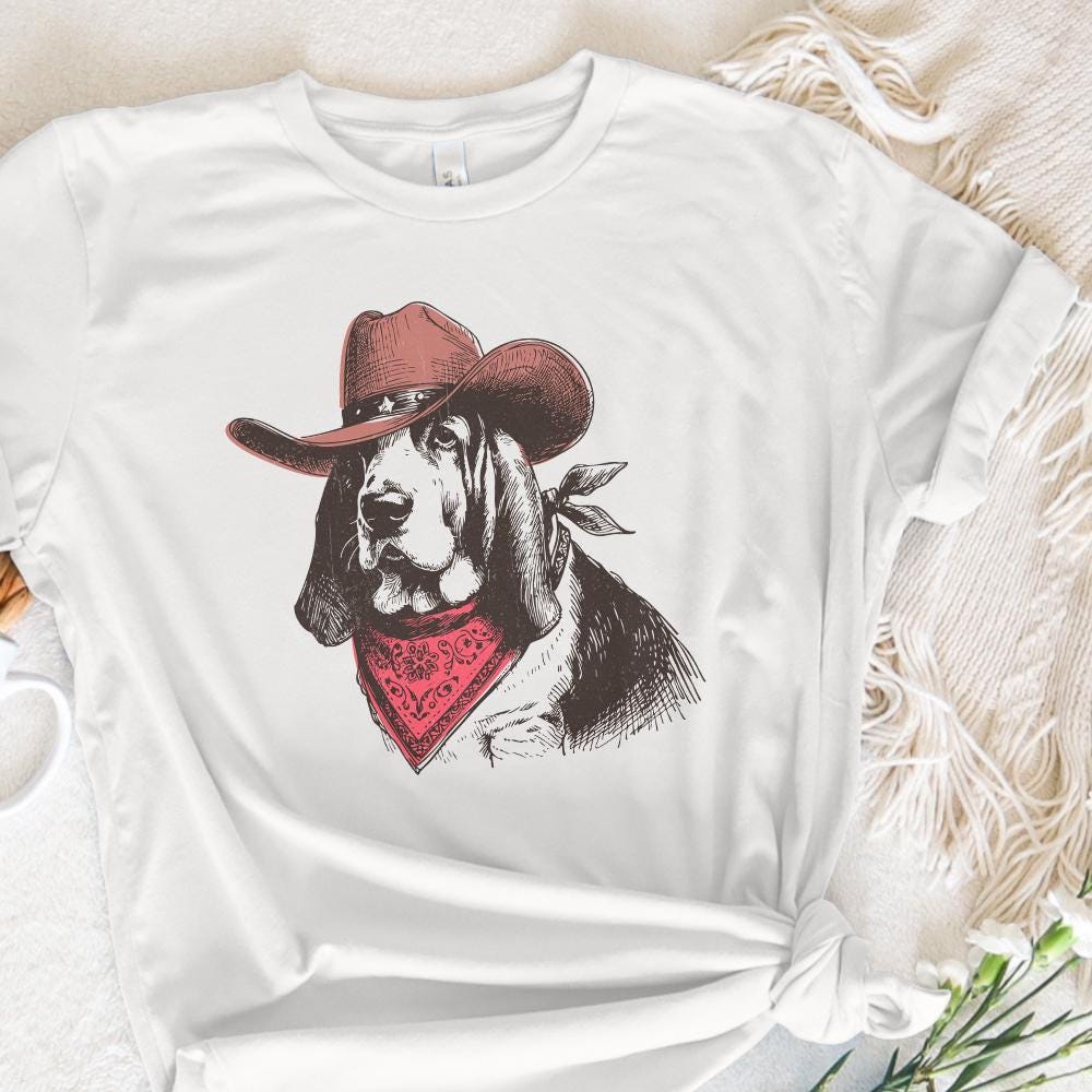 Cowboy Dog PNG, Cowboy Hat - 300 DPI Design for T-Shirt