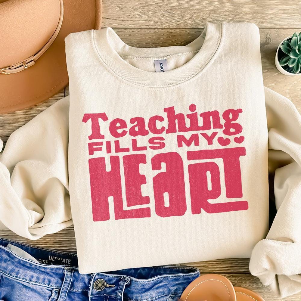 Teaching Fills My Heart png, Teacher Shirt PNG - 300 DPI Design for T-Shirt