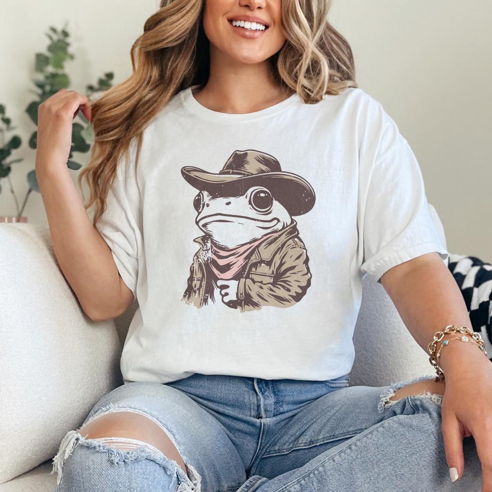 Cowboy Frog PNG, Funny Meme PNG - 300 DPI Design for T-Shirt