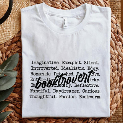 Booktrovert Words PNG, Funny Book Lover - 300 DPI Design for T-Shirt