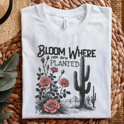 Bloom Where You Are Planted PNG, Cactus png - 300 DPI Design for T-Shirt