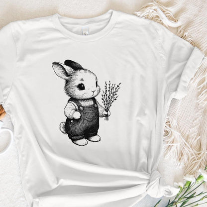 Cute Bunny Botanical PNG, Bunny Clipart - 300 DPI Design for T-Shirt