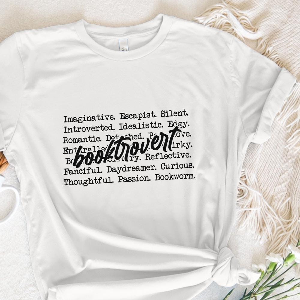 Booktrovert Words PNG, Funny Book Lover - 300 DPI Design for T-Shirt
