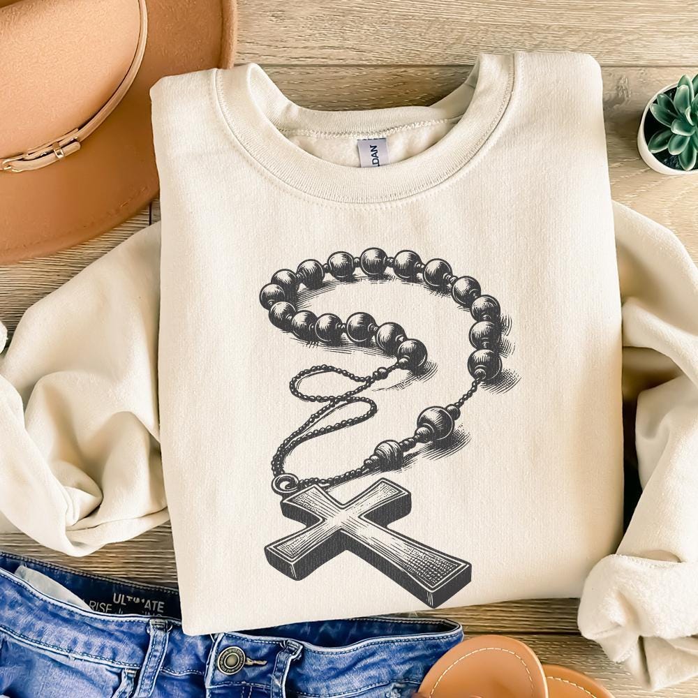 Rosary Beads Design, Catholic Rosary png - 300 DPI Design for T-Shirt