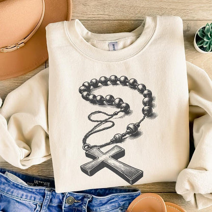 Rosary Beads Design, Catholic Rosary png - 300 DPI Design for T-Shirt