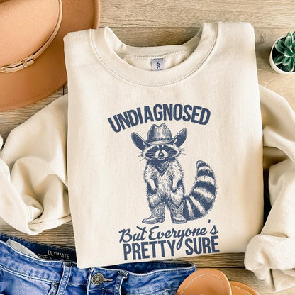 Funny Raccoon Meme PNG, Undiagnosed Sarcastic Humor - 300 DPI Design for