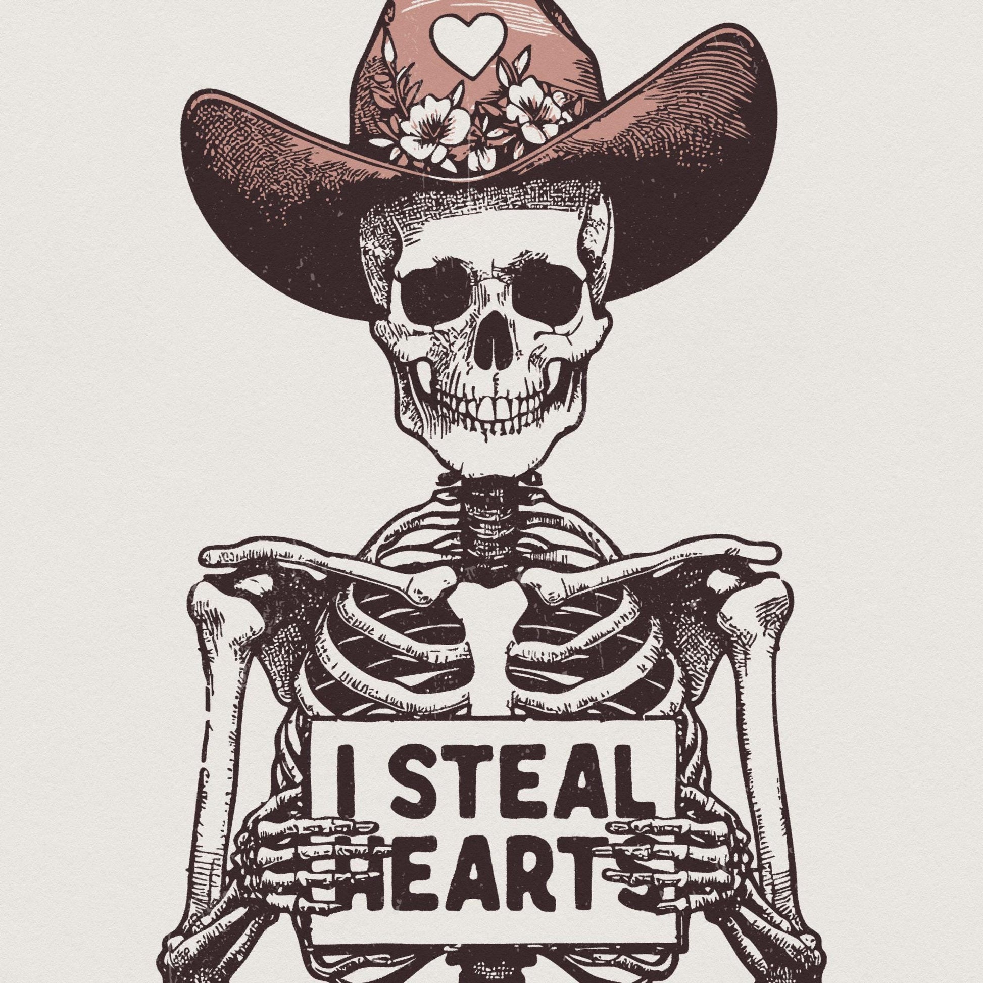 I Steal Hearts Png, Skeleton Valentine - 300 DPI Design for T-Shirt