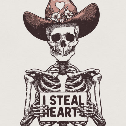 I Steal Hearts Png, Skeleton Valentine - 300 DPI Design for T-Shirt