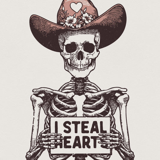I Steal Hearts Png, Skeleton Valentine - 300 DPI Design for T-Shirt