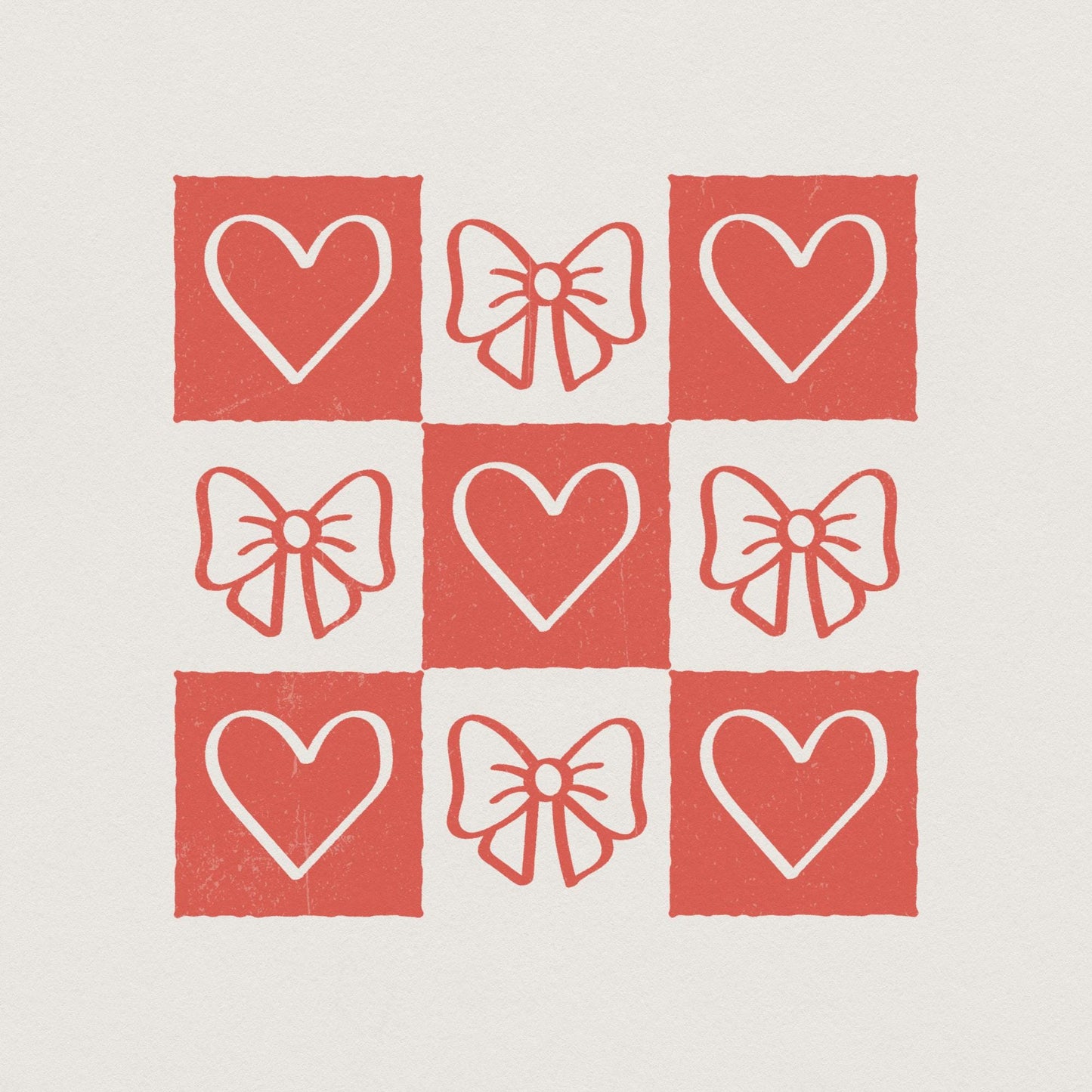Retro Checkered Valentine's Day PNG, Coquette Valentine Heart Png - 300