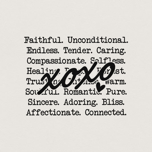 xoxo words png, Romantic Valentines Day png - 300 DPI Design for T-Shirt