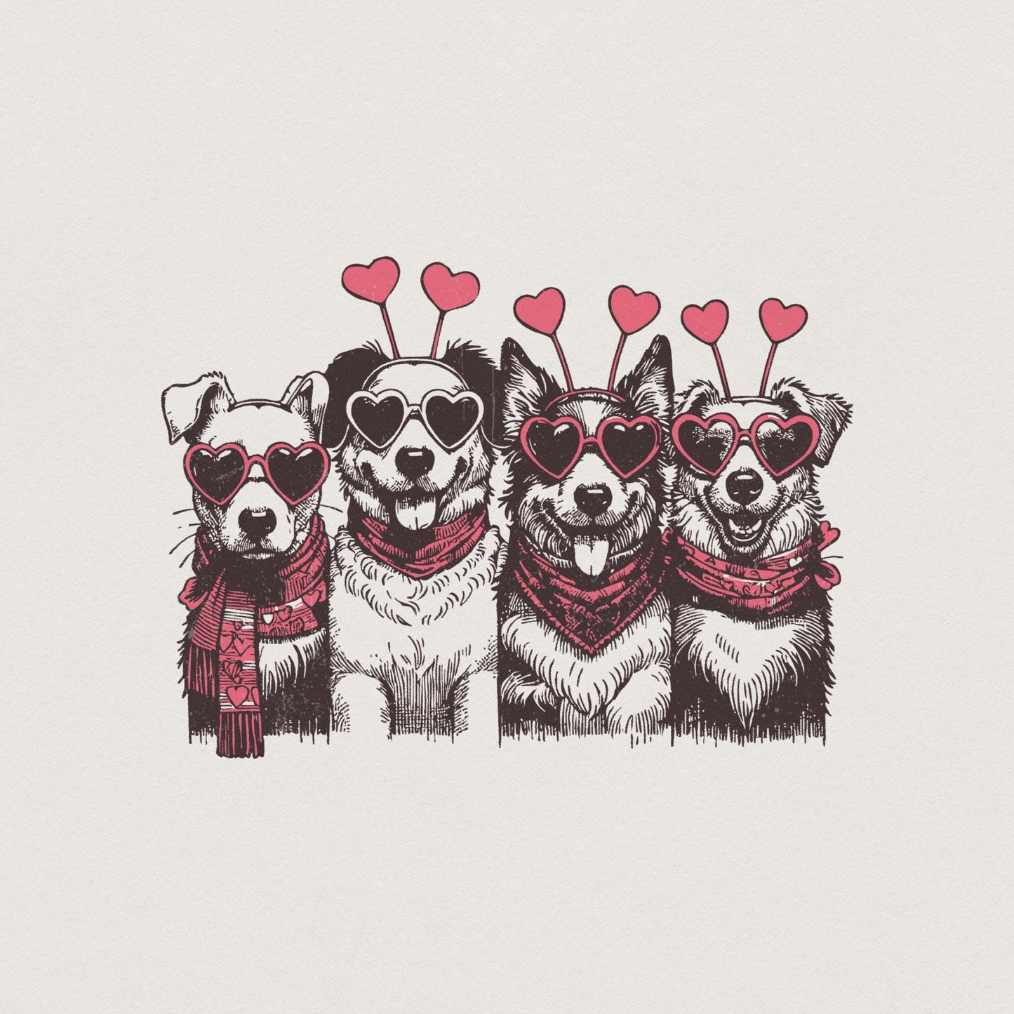 Valentines Dog PNG, Dog Lover PNG - 300 DPI Design for T-Shirt