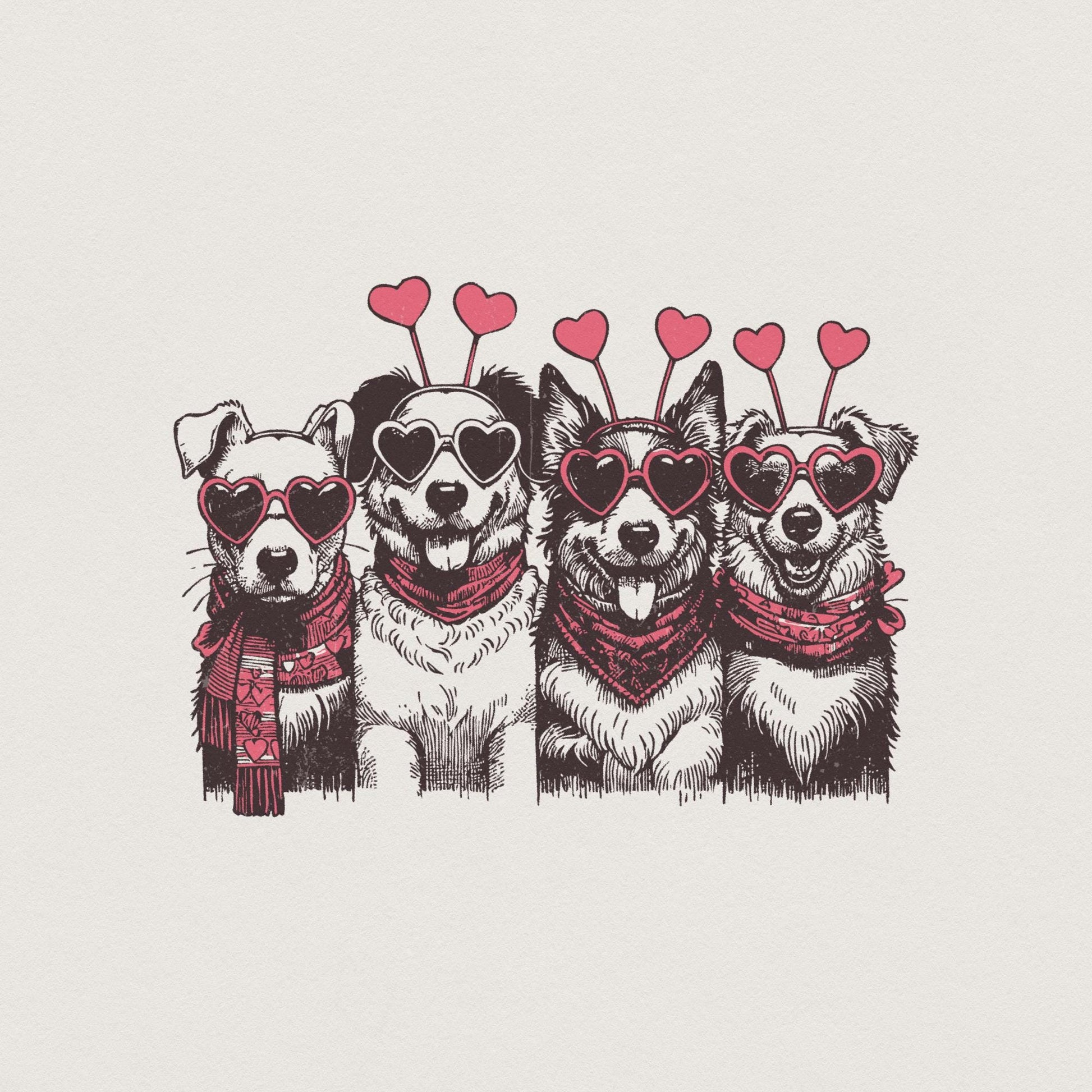 Valentines Dog PNG, Dog Lover PNG - 300 DPI Design for T-Shirt