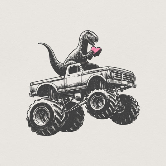 T-Rex Dinosaur Monster Truck Png, Sublimation Design - 300 DPI Design for