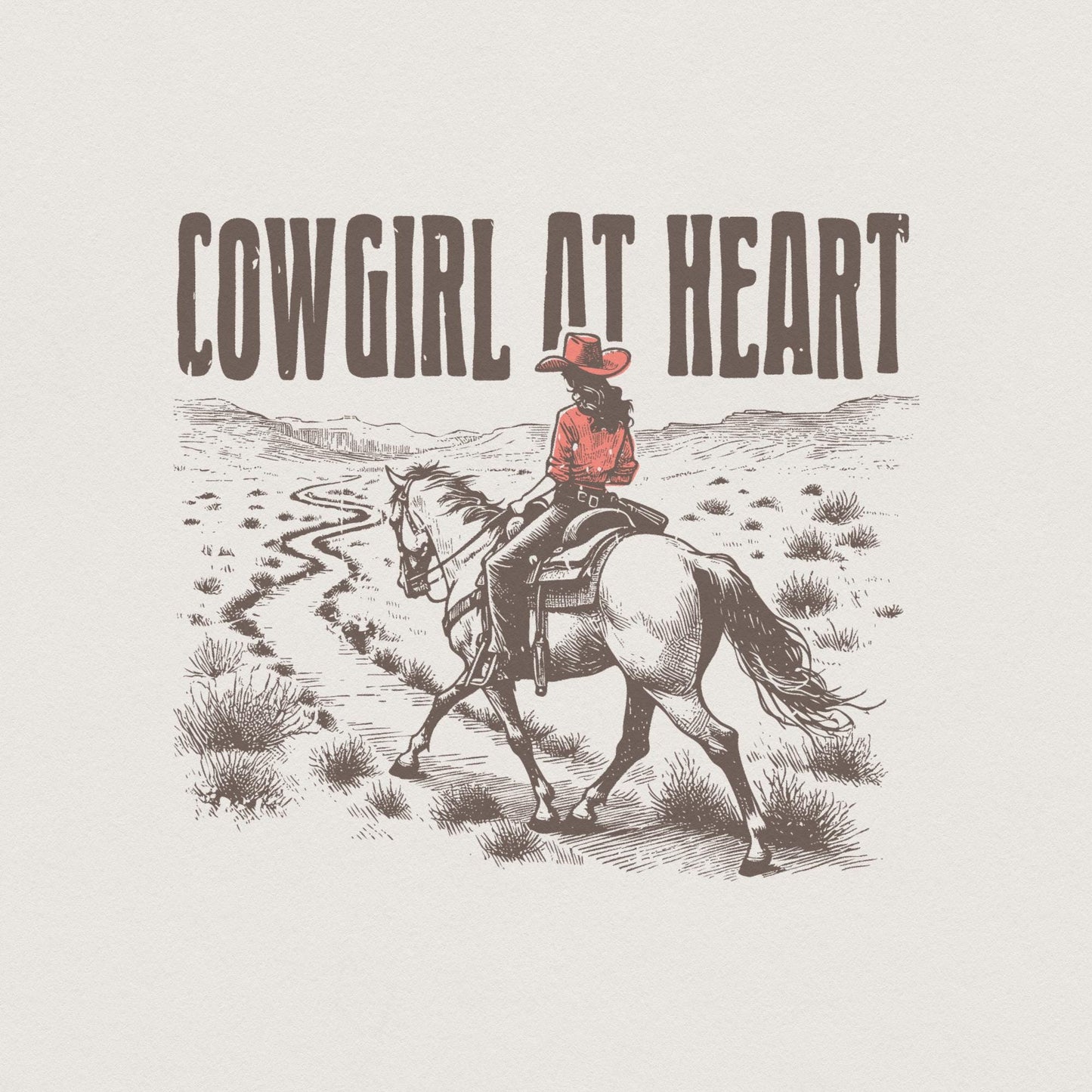 Western Cowgirl Png, Western Valentines Png - 300 DPI Design for T-Shirt