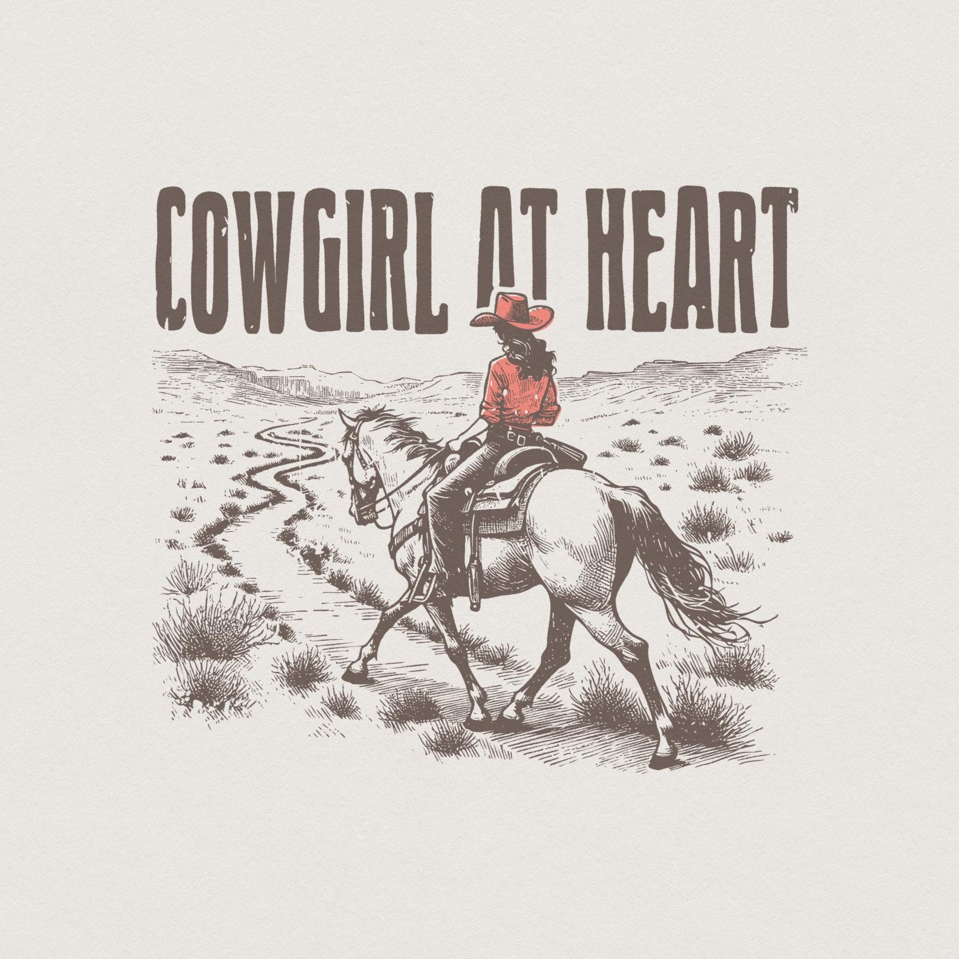 Western Cowgirl Png, Western Valentines Png - 300 DPI Design for T-Shirt