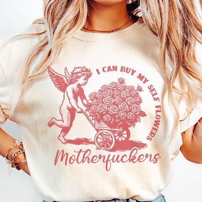 I Can Buy My Self Flowers PNG, Anti Valentine Day - 300 DPI Design for