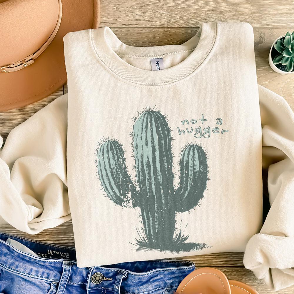 Not a Hugger PNG, Cactus PNG - 300 DPI Design for T-Shirt