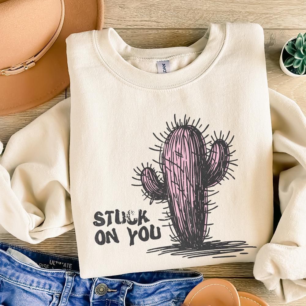 Stuck on You PNG, Western Valentine’s Day Png - 300 DPI Design for T-Shirt
