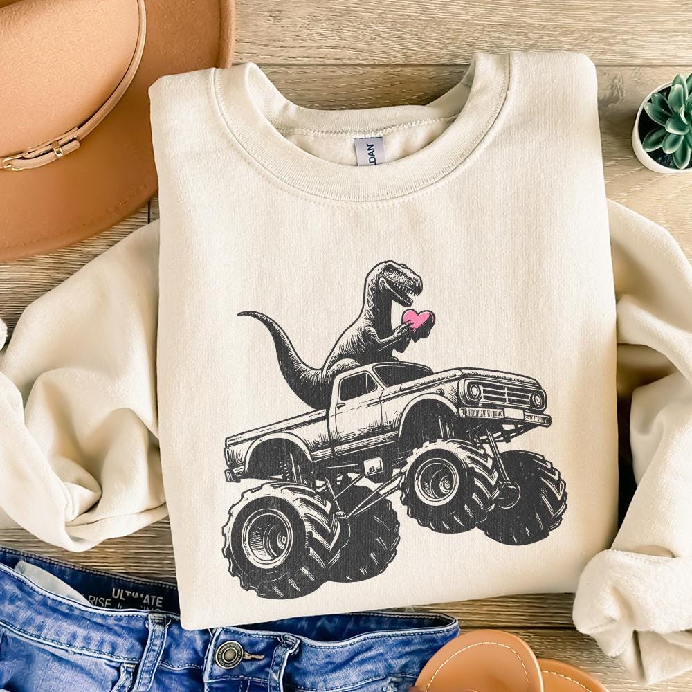 T-Rex Dinosaur Monster Truck Png, Sublimation Design - 300 DPI Design for