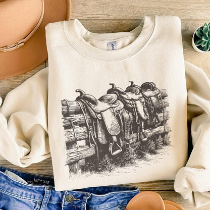 Western Saddle PNG, Sublimation Design - 300 DPI Design for T-Shirt