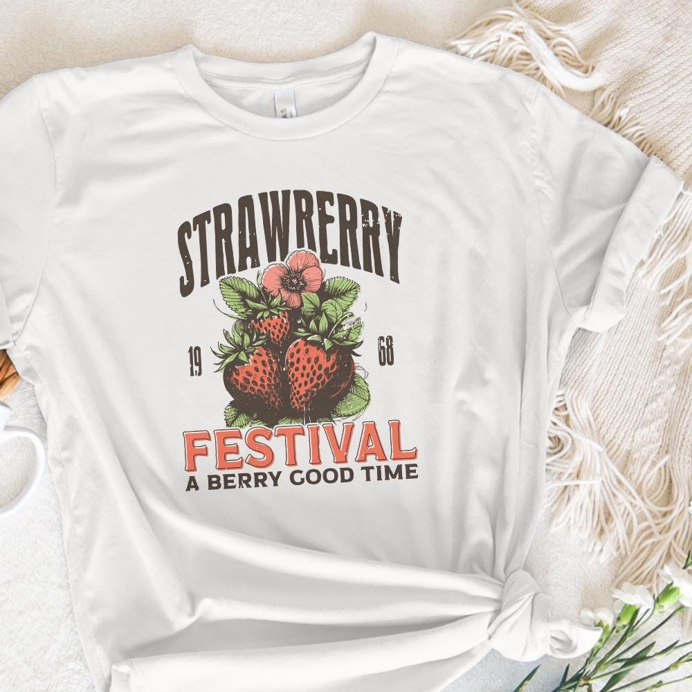 Retro Strawberry PNG, Strawberry Sublimation - 300 DPI Design for T-Shirt