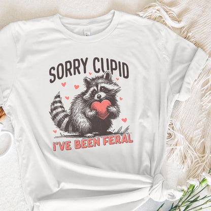 Sorry Cupid I've Been Feral, Funny Raccoon Valentines Day PNG - 300 DPI