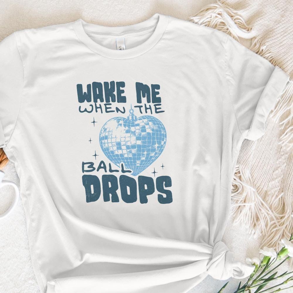 Wake Me Up When the Ball Drops PNG, Retro New Year - 300 DPI Design for
