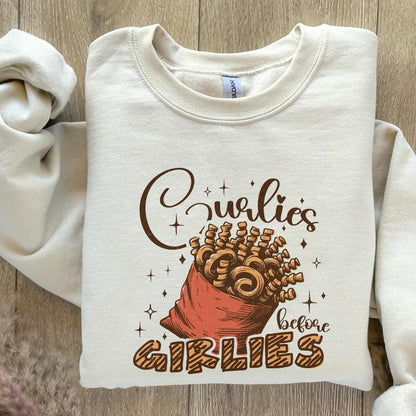 Curlies Before Girlies PNG, Valentine Day Sublimation - 300 DPI Design