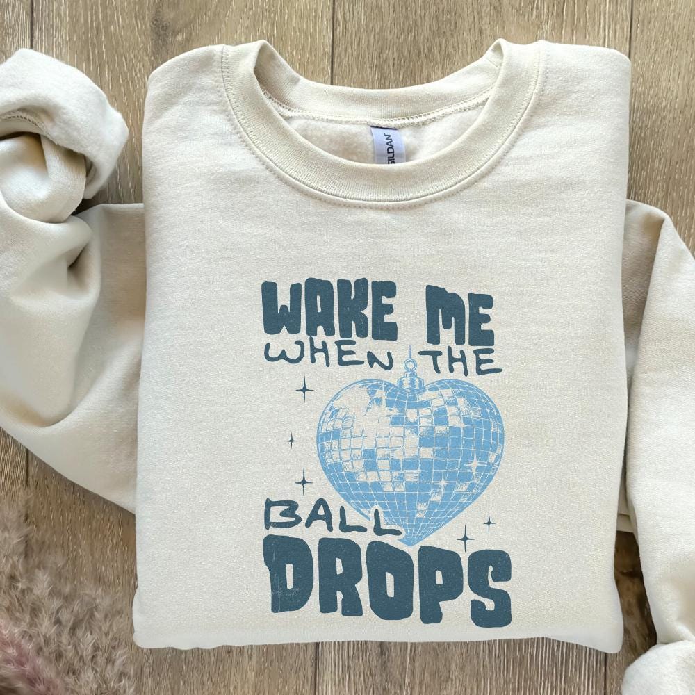 Wake Me Up When the Ball Drops PNG, Retro New Year - 300 DPI Design for