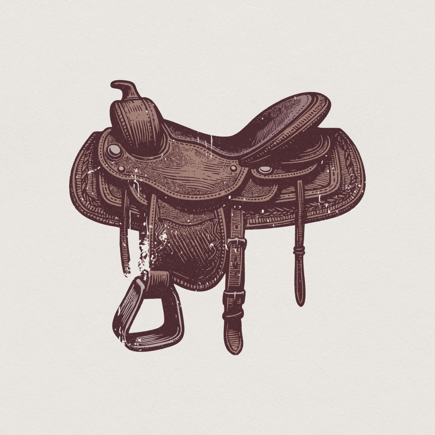 Western Saddle PNG, Vintage Western Png - 300 DPI Design for T-Shirt