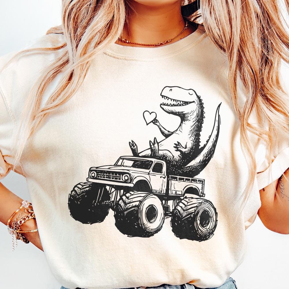 T-Rex Dinosaur Monster Truck Png, Sublimation Design - 300 DPI Design for