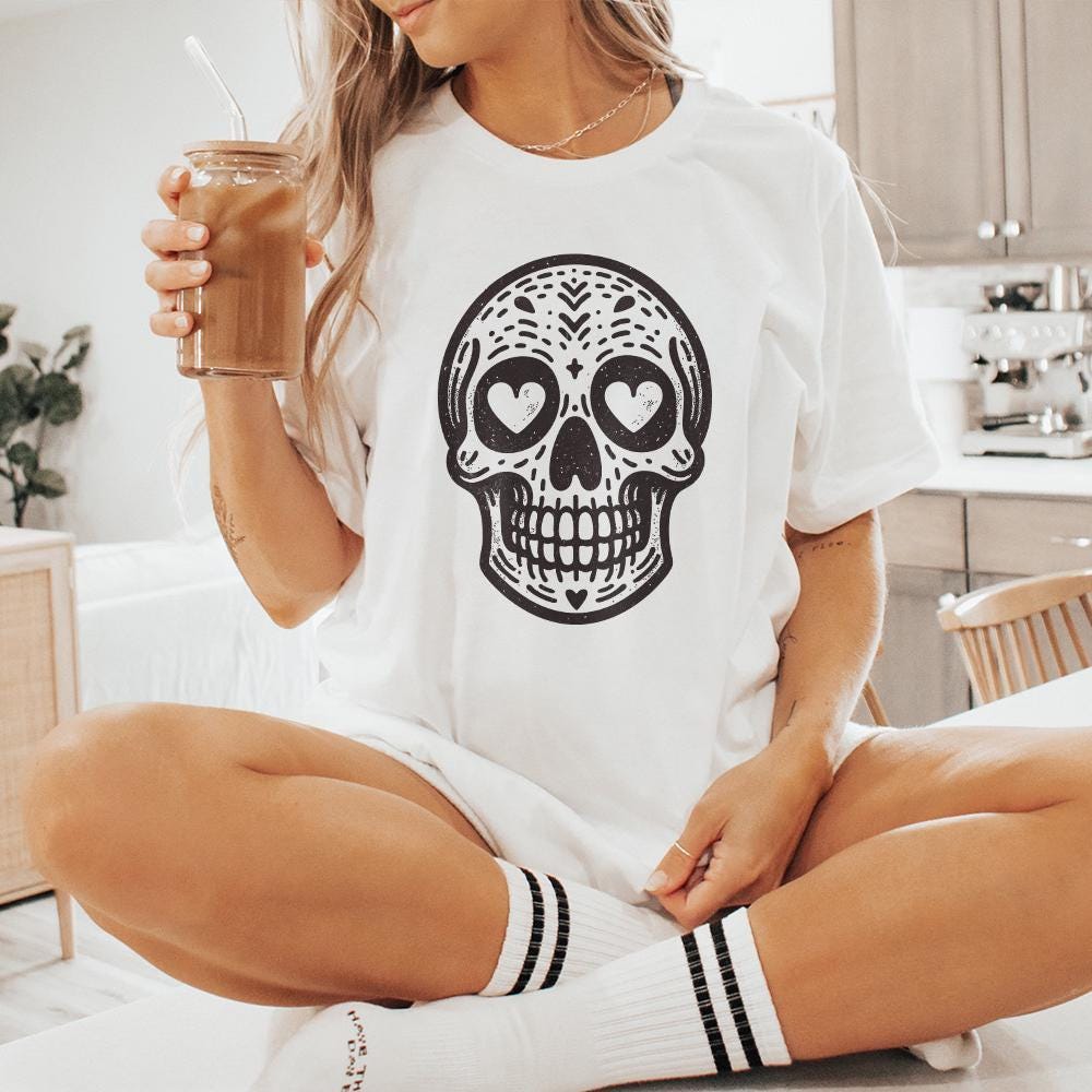 Valentine Skull PNG, Gothic Valentine Design - 300 DPI Design for T-Shirt