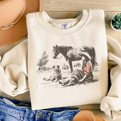 Retro Cowgirl PNG, Western Wild West Digital Download - 300 DPI Design