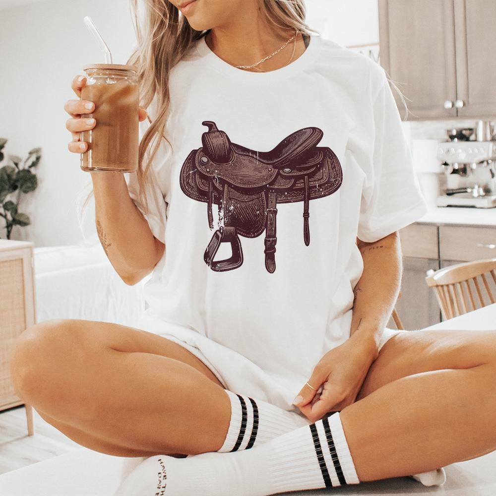 Western Saddle PNG, Vintage Western Png - 300 DPI Design for T-Shirt