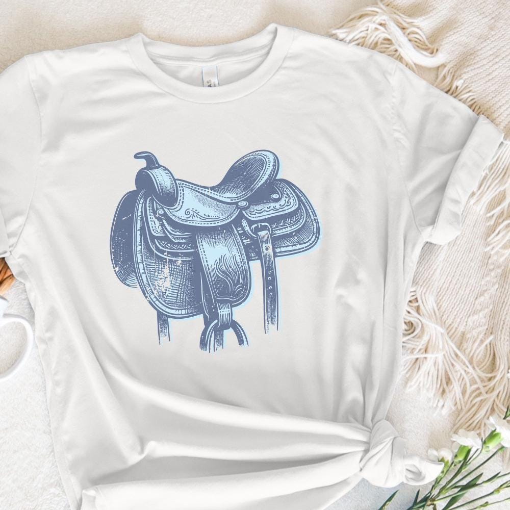 Western Saddle Sublimation, Vintage Western Png - 300 DPI Design for