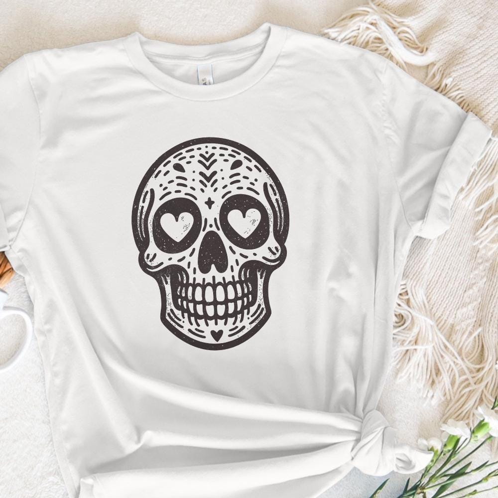 Valentine Skull PNG, Gothic Valentine Design - 300 DPI Design for T-Shirt