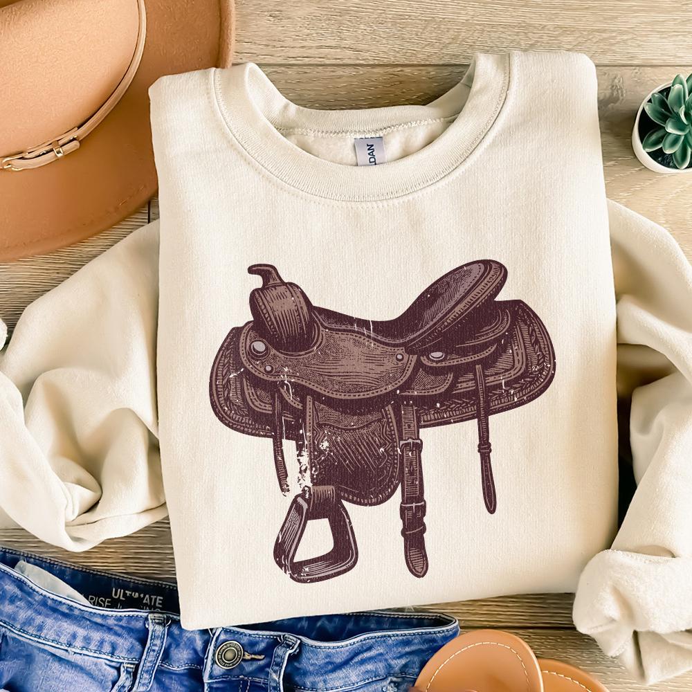 Western Saddle PNG, Vintage Western Png - 300 DPI Design for T-Shirt