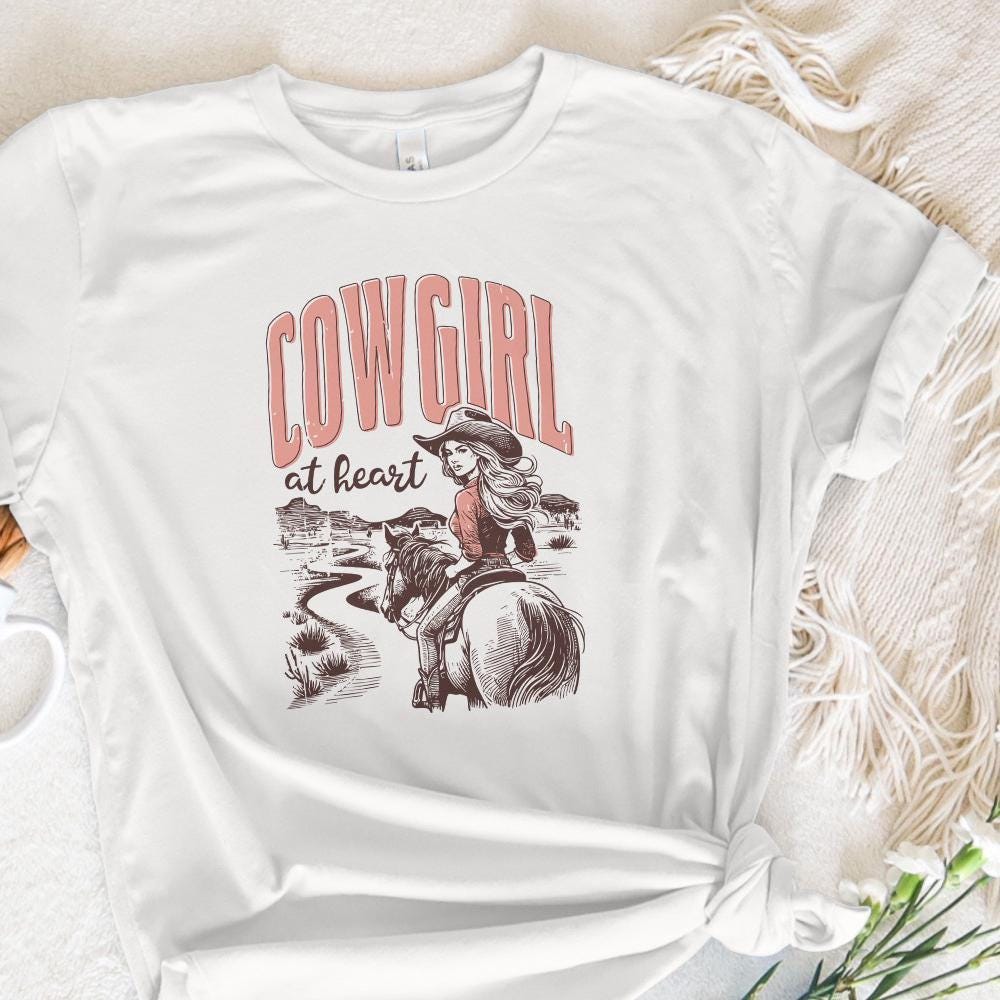 Cowgirl at Heart PNG, Western Valentines Png - 300 DPI Design for T-Shirt