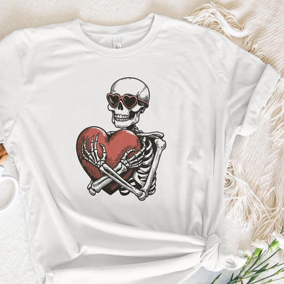 Skeleton Hugging a Heart PNG, Funny Valentines Day PNG - 300 DPI Design