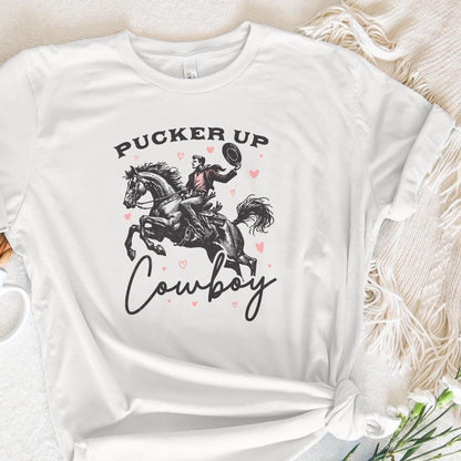 Pucker Up Cowboy PNG, Western Valentines Png - 300 DPI Design for T-Shirt