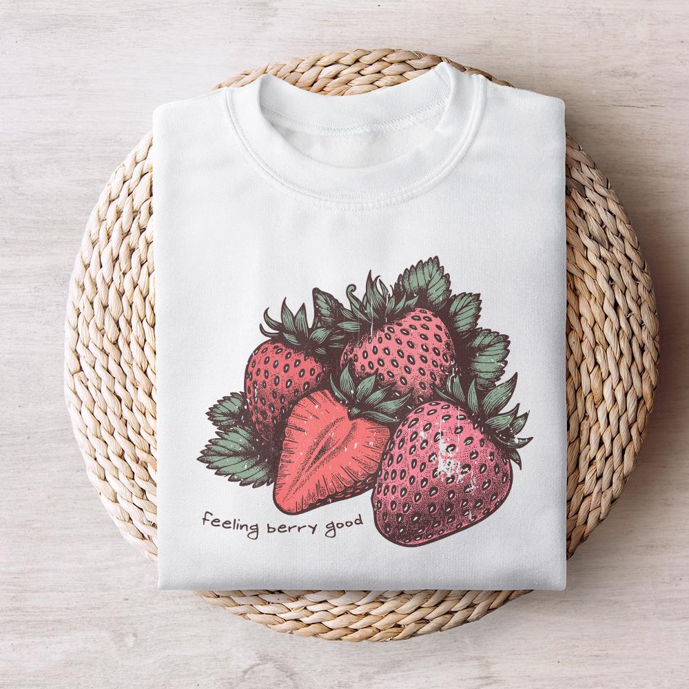 Feeling Berry Good PNG, Strawberry png - 300 DPI Design for T-Shirt