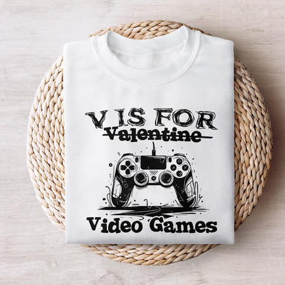 V is for Video Games png, Gamer Valentine png - 300 DPI Design for T-Shirt
