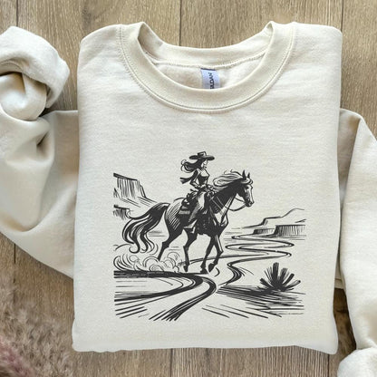 Cowgirl Country Western png, Vintage Illustration PNG - 300 DPI Design