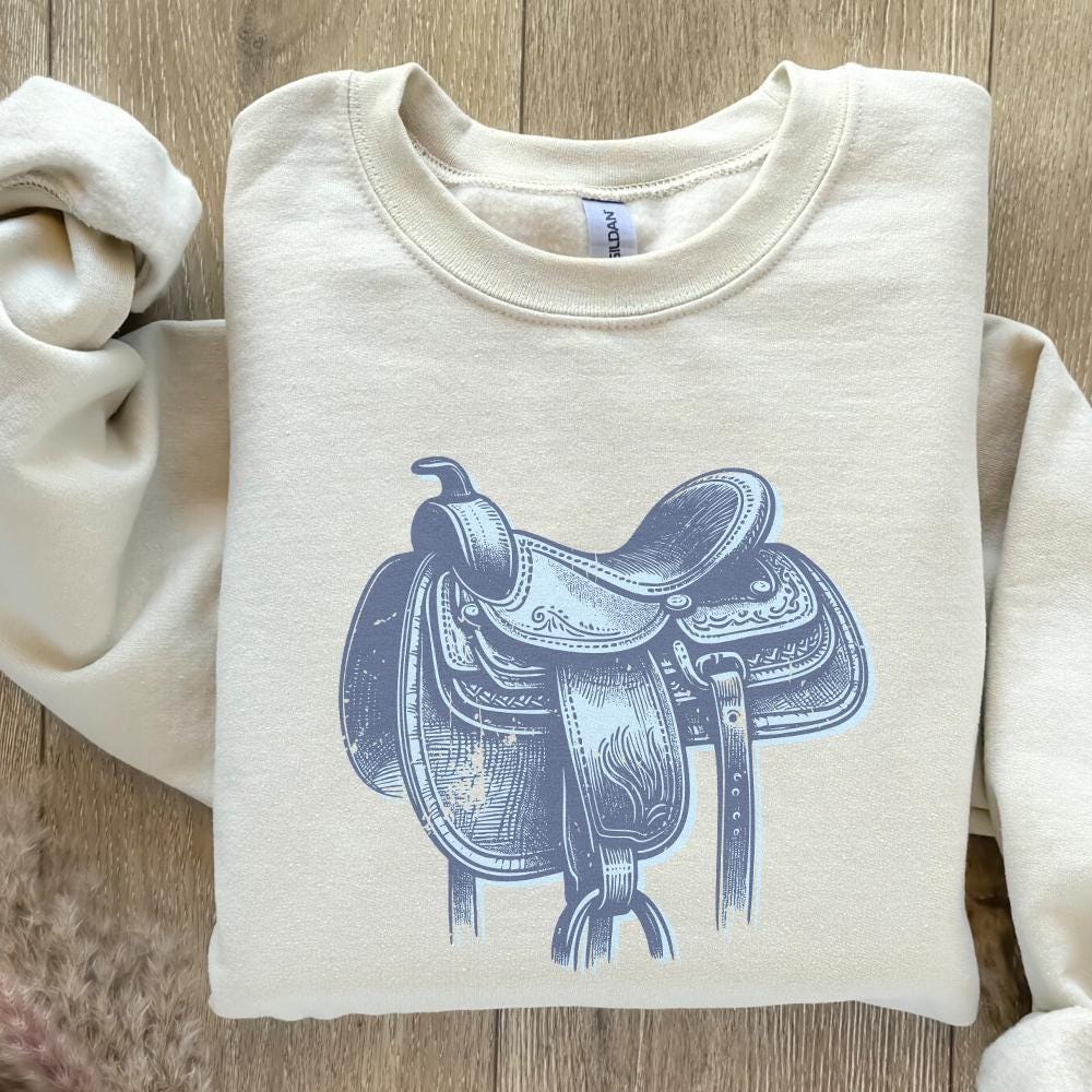 Western Saddle Sublimation, Vintage Western Png - 300 DPI Design for