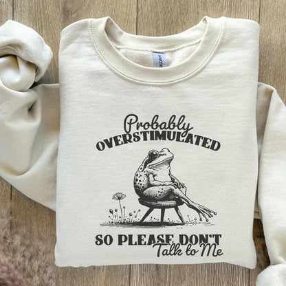 Probably Overstimulated PNG, Trendy Frog Design - 300 DPI Design for